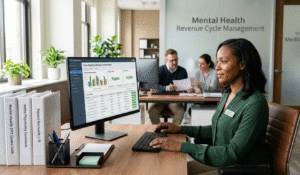 Professional medical billing specialist performing insurance verification in psychiatry to prevent claim denials and ensure eligibility.