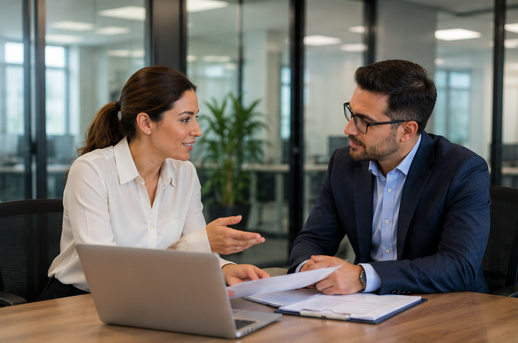 Behavioral health provider conducting a telepsychiatry meetup while medical billing specialists review telehealth claims and reimbursement data.