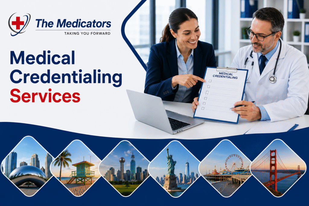 Medical Credentialing Services helping healthcare providers enroll with insurance networks across Illinois, Florida, Texas, New York, California, and New Jersey