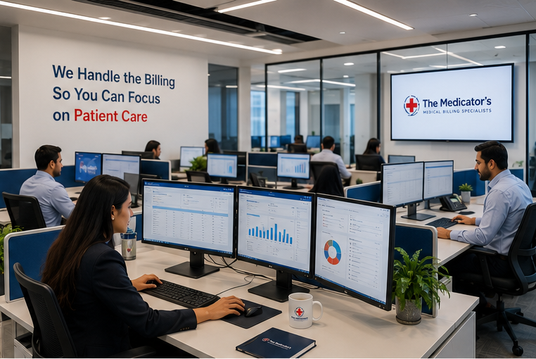 Medical billing specialists discussing Will AI Replace Medical Billers and Coders?