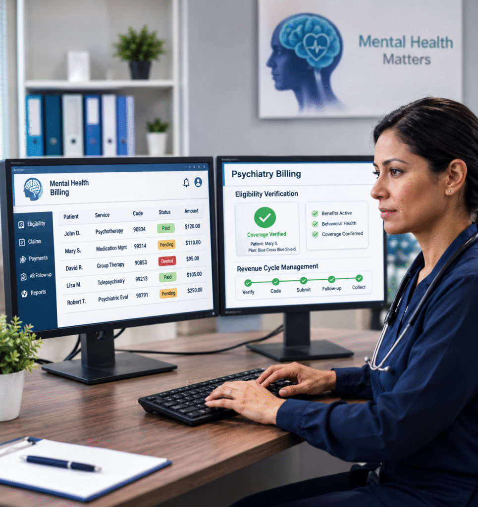 Psychiatry practice reviewing revenue cycle and financial performance