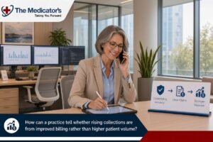How can a practice tell whether rising collections are from improved billing rather than higher patient volume?
