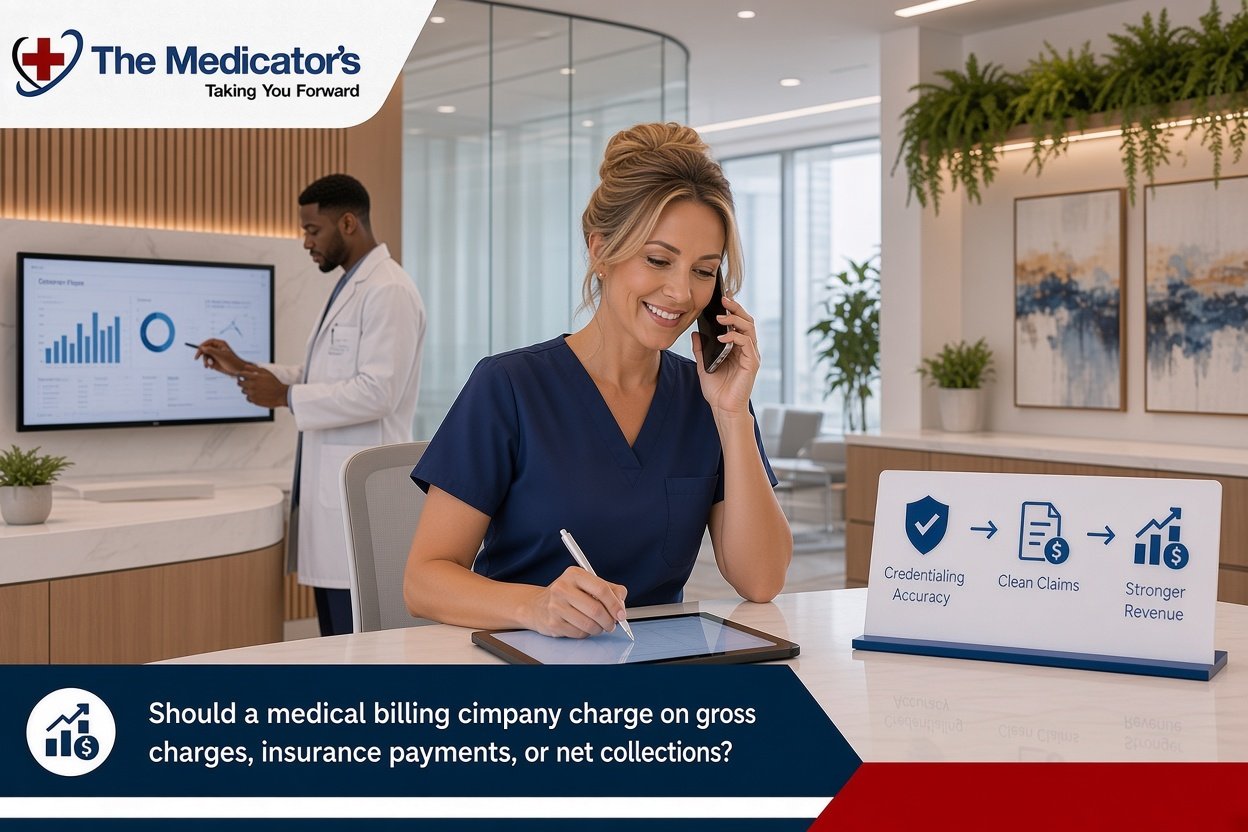 Should a medical billing company charge on gross charges, insurance payments, or net collections? Should a medical billing company charge on gross charges, insurance payments, or net collections?