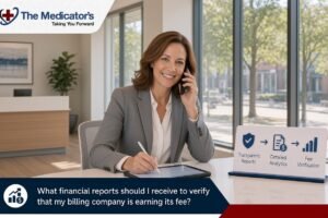 What financial reports should I receive to verify that my billing company is earning its fee?