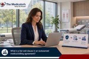 What is a fair exit clause in an outsourced medical billing agreement?